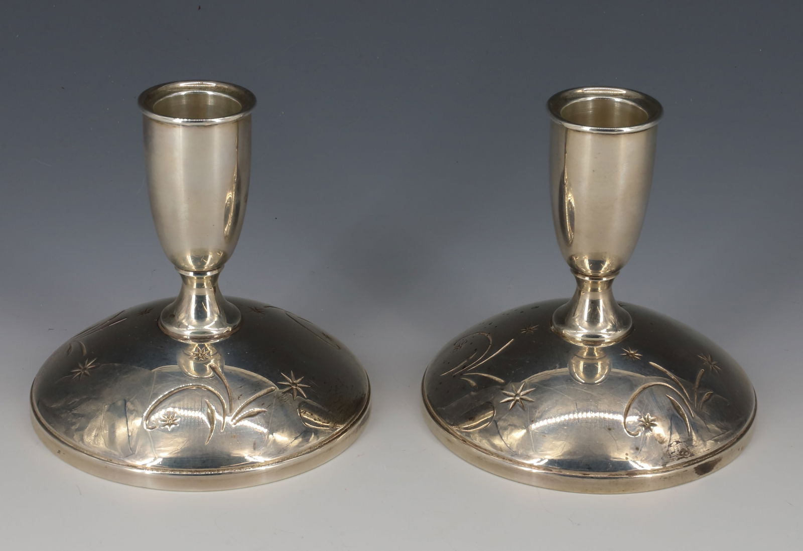 STERLING SILVER GORHAM CANDLESTICKS (1 of 3)