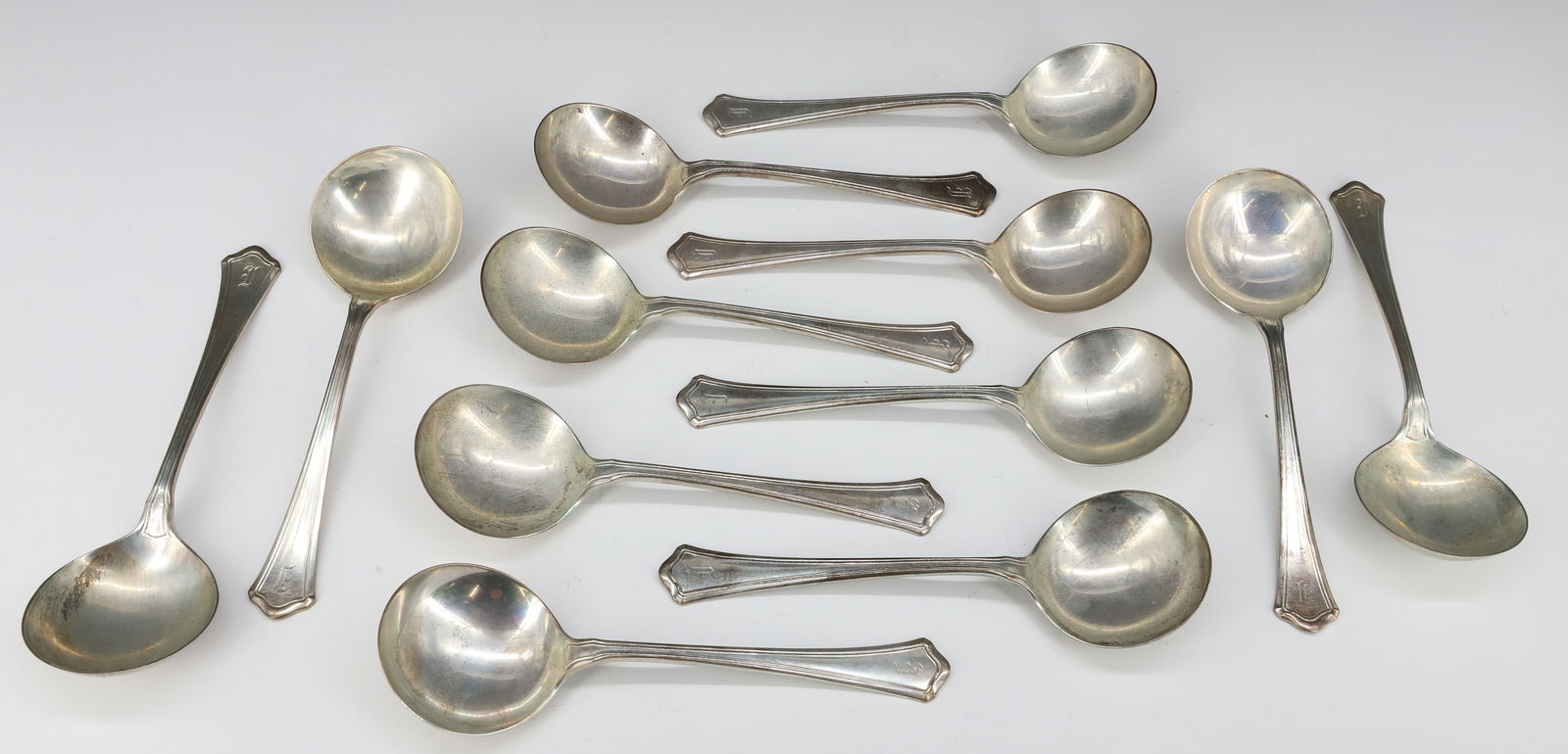 (12) STERLING SILVER CREAM SOUP SPOONS (1 of 3)