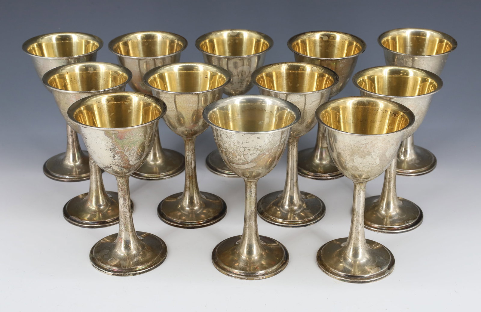 (12) STERLING SILVER WINE GLASSES INTERNATIONAL (1 of 2)