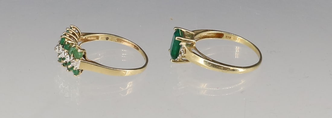 (2) 10K EMERALD RING - 4