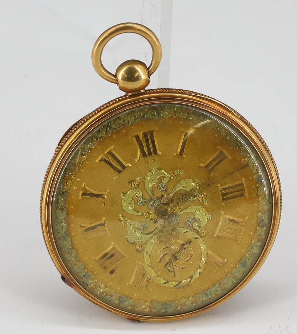 14K FRENCH KEY WIND POCKET WATCH (1 of 4)