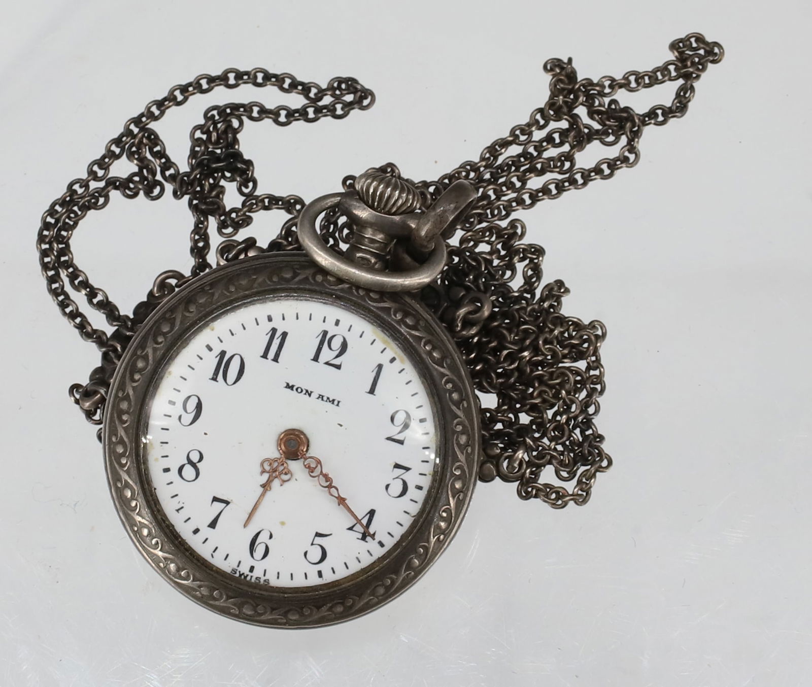 800 SILVER MON AMI WATCH AND CHAIN (1 of 3)