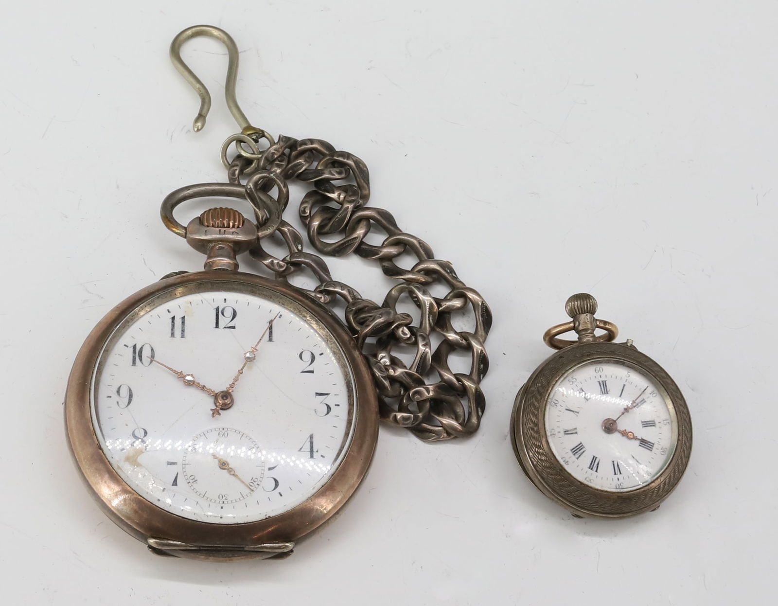 (2) 800 SILVER SWISS POCKET WATCHES (1 of 4)