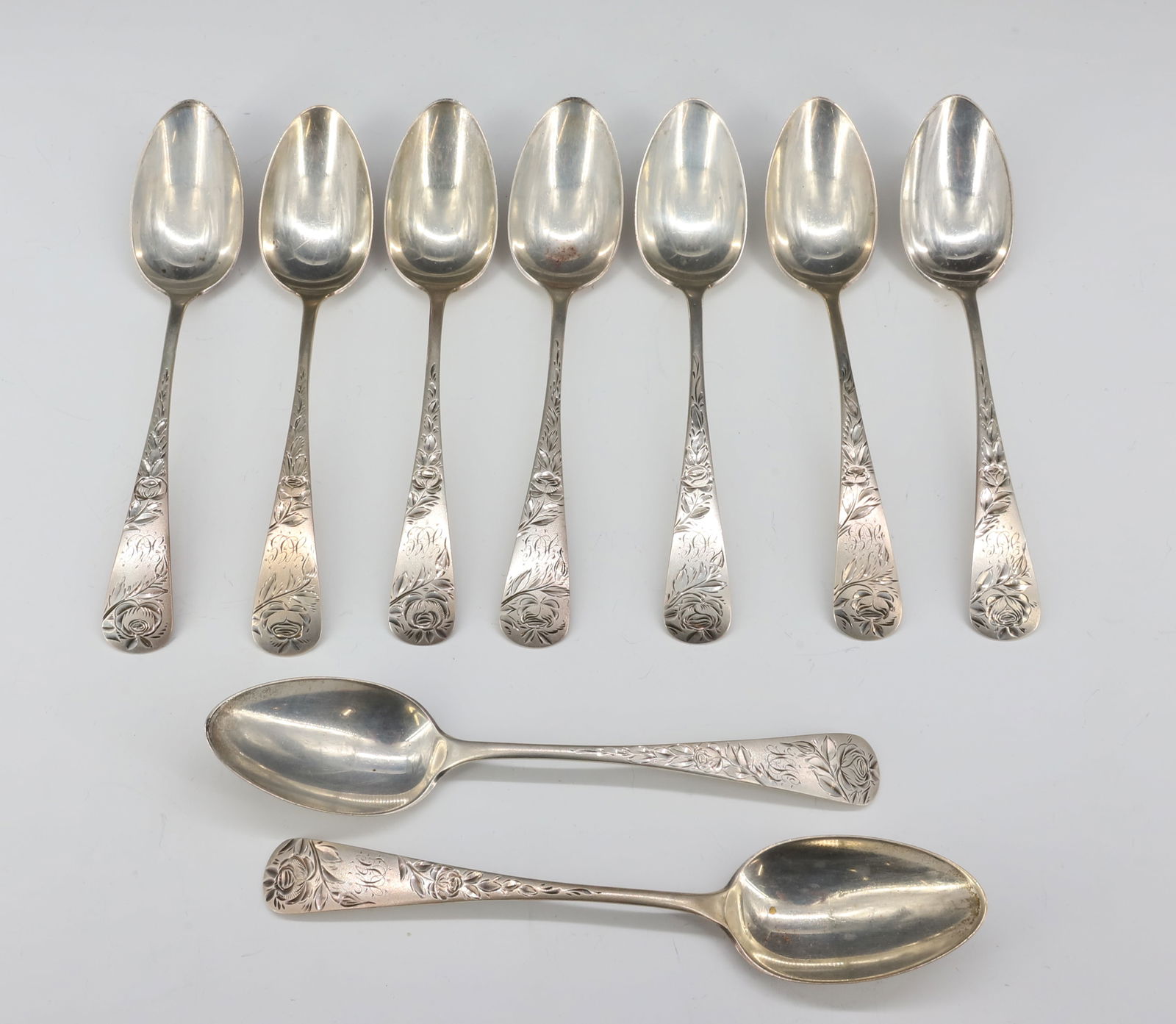 (9) STERLING SILVER GORHAM TEASPOONS (1 of 3)