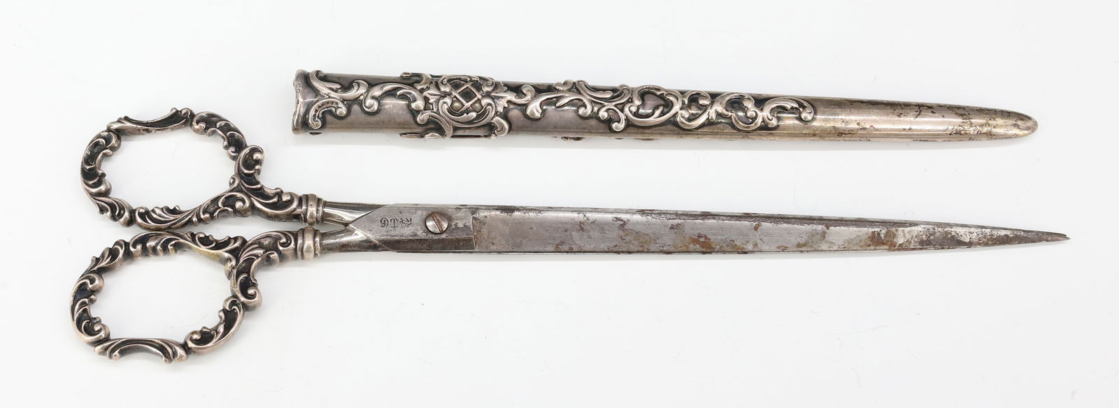 STERLING SILVER GORHAM SCISSORS IN SHEATH - 2