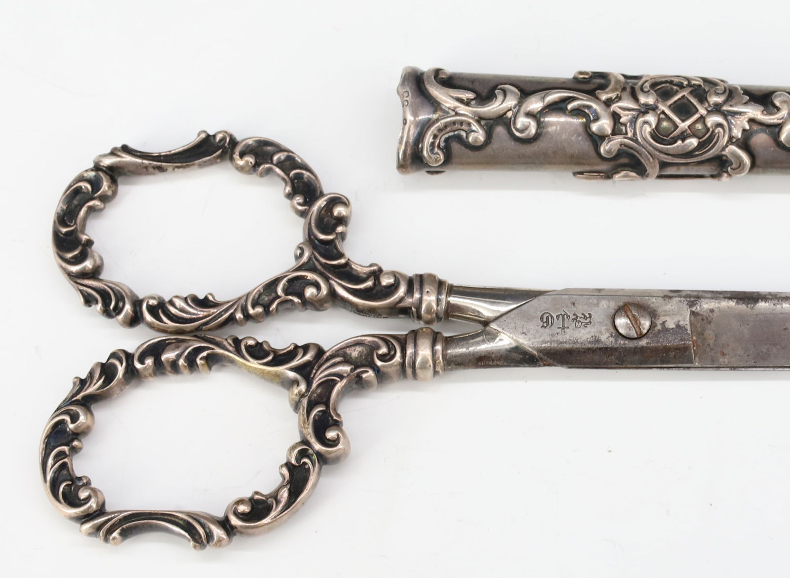 STERLING SILVER GORHAM SCISSORS IN SHEATH - 3