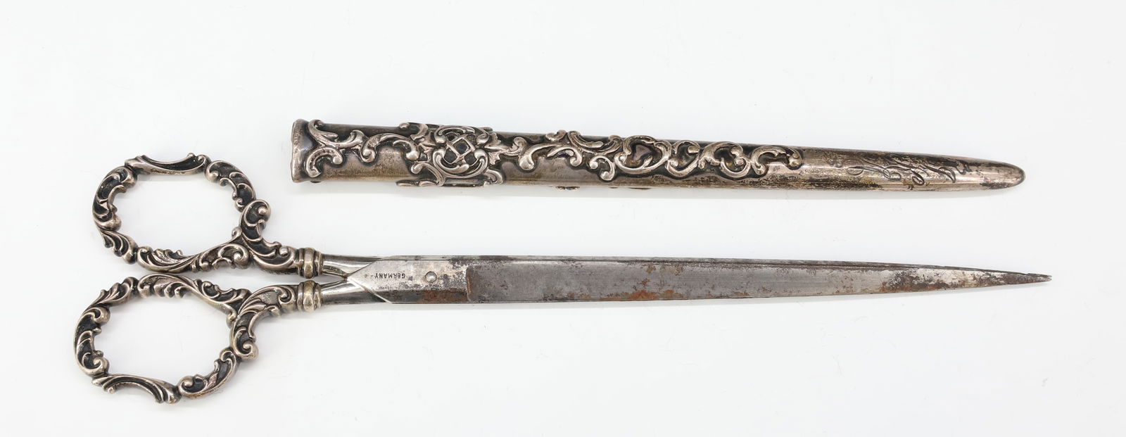 STERLING SILVER GORHAM SCISSORS IN SHEATH - 4