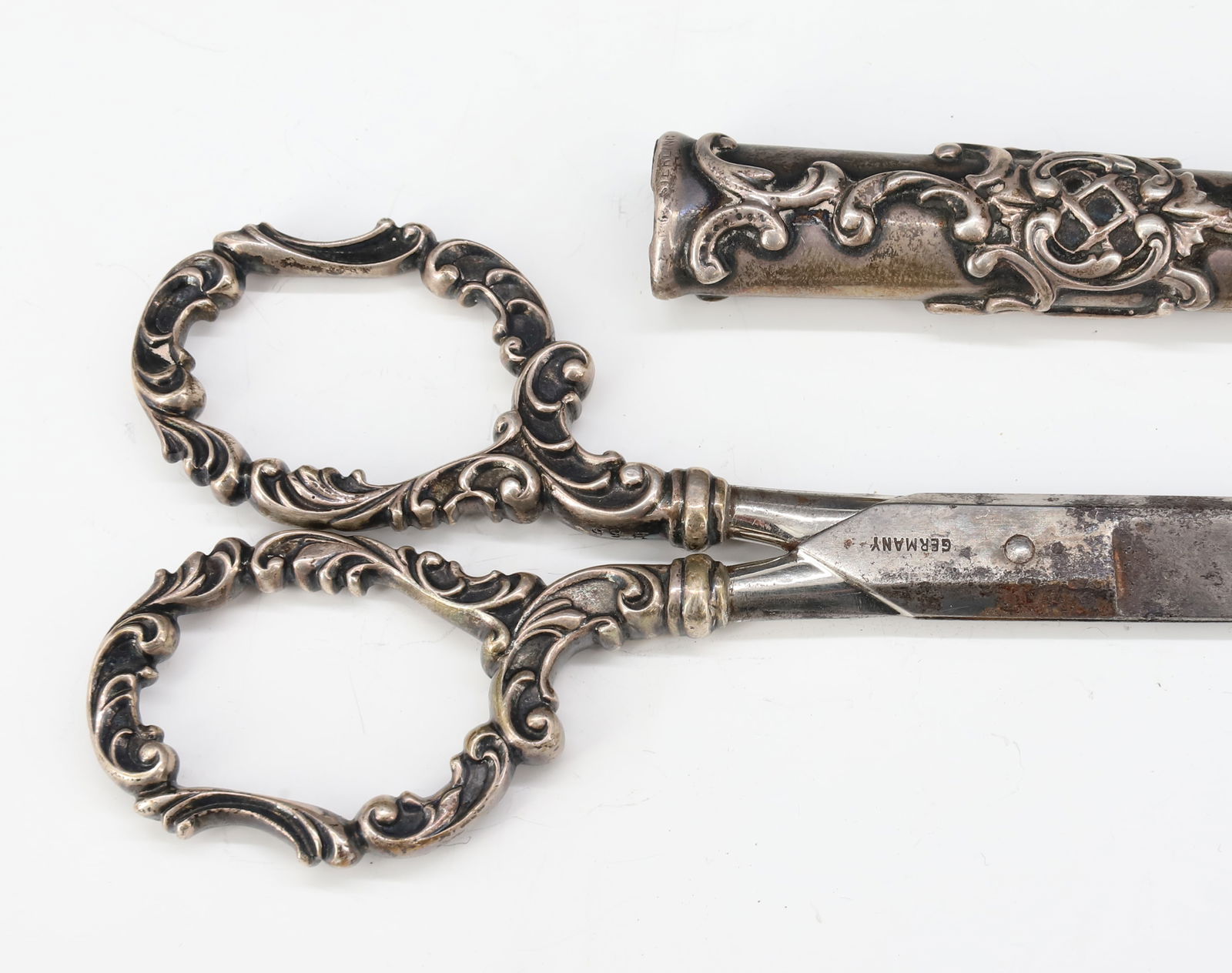 STERLING SILVER GORHAM SCISSORS IN SHEATH - 5