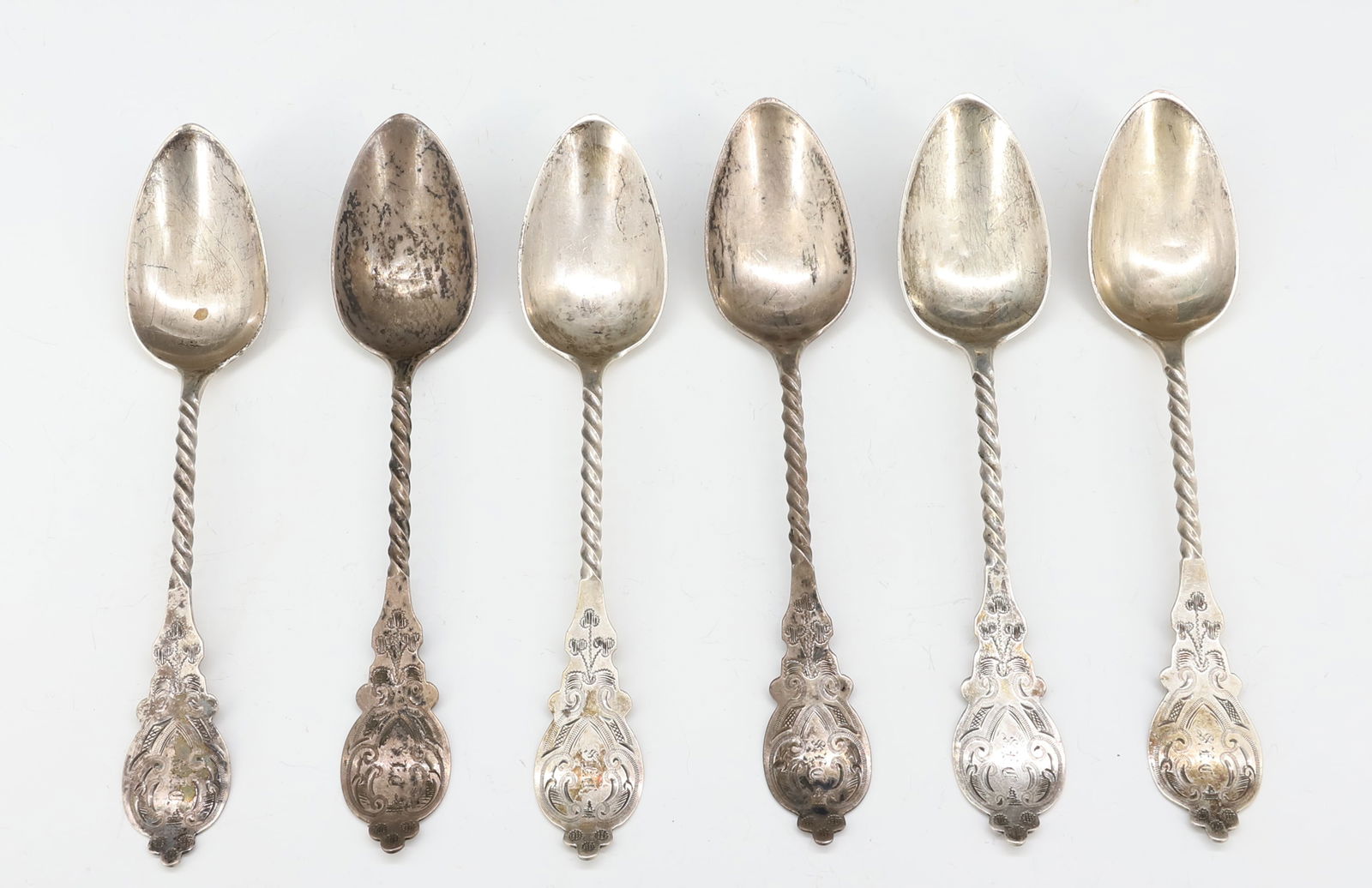 (6) STERLING SILVER VICTORIAN TEASPOONS (1 of 3)