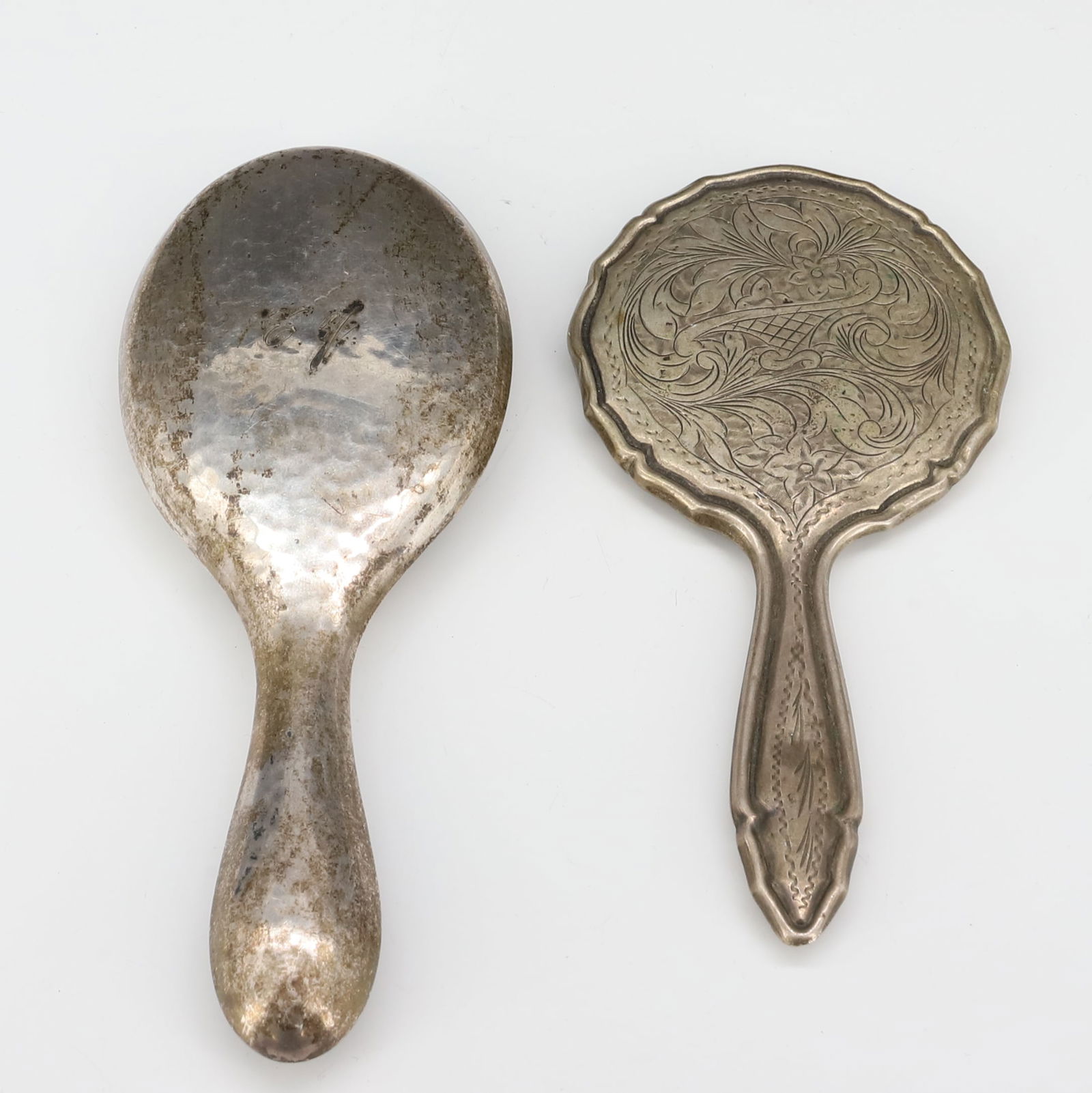 (2) 800 SILVER COMPACT/MIRROR AND HAND MIRROR (1 of 5)