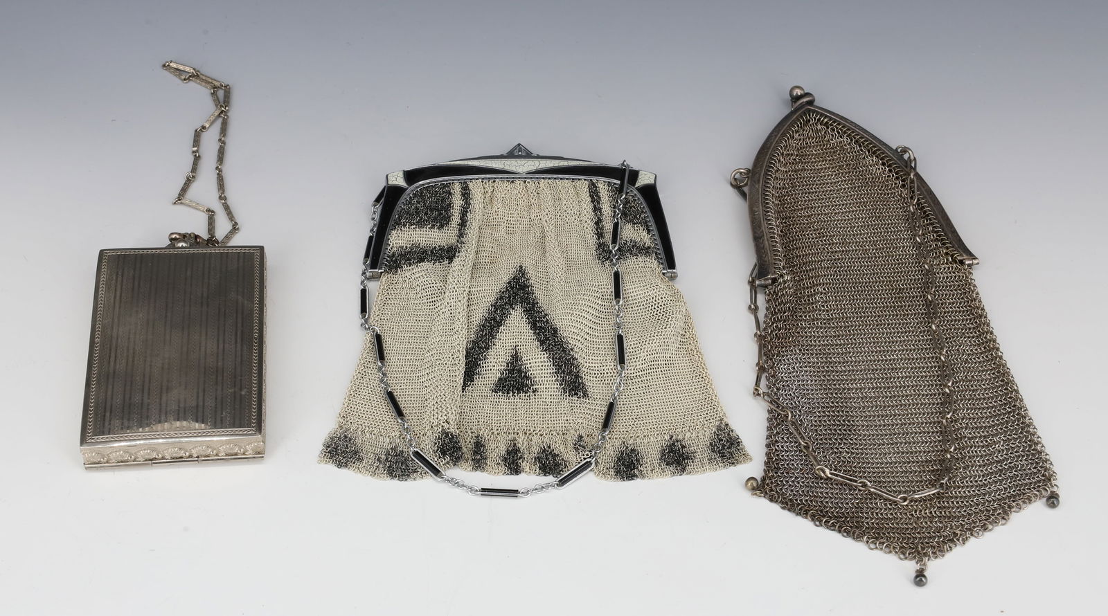 (3) ART DECO MESH PURSES/COMPACT - 2