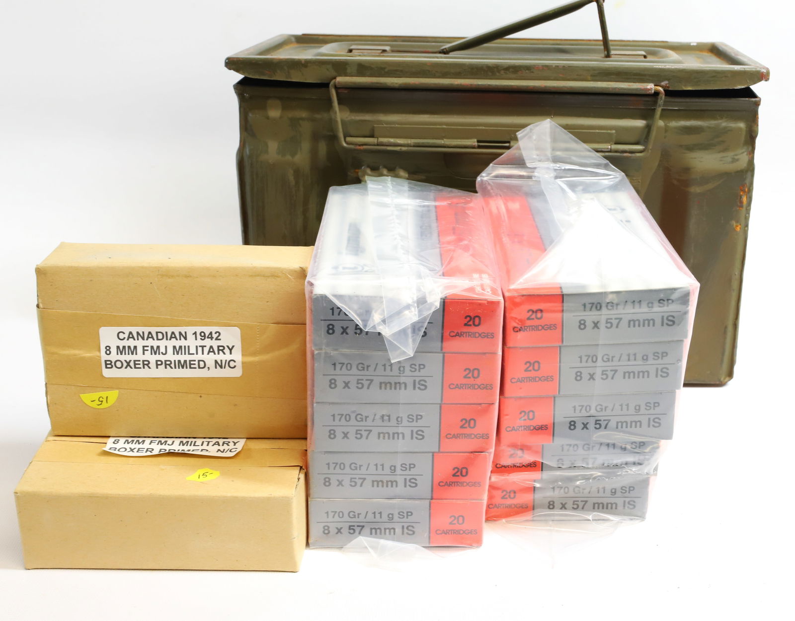 GERMAN MAUSER 8X57MM AMMO: 170 GR SOFT POINT - 275 PLUS - NEW OLD STOCK PLEASE READ CAREFULLY BEFORE BIDDING. ALL PAYMENTS MUST BE MADE BEFORE ITEMS CAN BE SHIPPED. BUYERS CAN PAY VIA LIVE AUCTIONEERS PAYMENT CENTER IF HAVING I