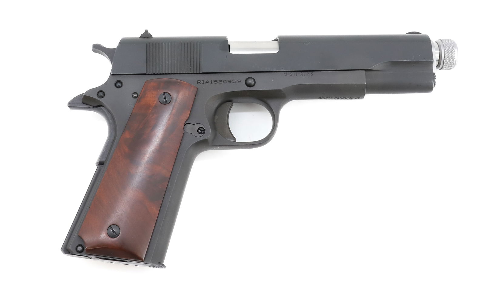 ROCK ISLAND ARSENAL MODEL 1911A1 GOVERNMENT PISTOL: ED BROWN 9MM, SERIAL# RIA1520959, 5" BARREL - 3 CLIPS THIS GUN REQUIRES REGISTRATION OR AN FFL TRANSFER TO PURCHASE PLEASE READ CAREFULLY BEFORE BIDDING. ALL PAYMENTS MUST BE MADE BEFORE ITEMS CAN BE
