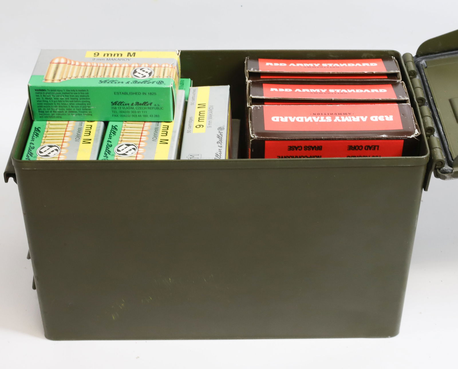 9MM MAKAROV AMMO: RED ARMY STANDARD AND OTHERS - 1000 PLUS ROUNDS PLEASE READ CAREFULLY BEFORE BIDDING. ALL PAYMENTS MUST BE MADE BEFORE ITEMS CAN BE SHIPPED. BUYERS CAN PAY VIA LIVE AUCTIONEERS PAYMENT CENTER IF