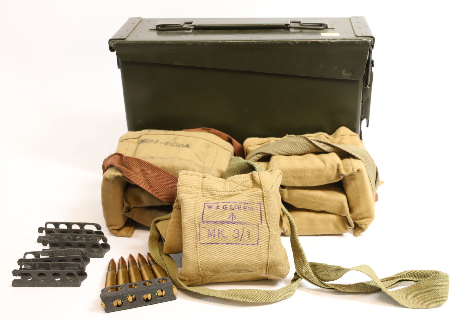 30 CAL, M-1 GARAGE AMMO: APPROX. 125 ROUNDS ON STRIP CLIPS PLEASE READ CAREFULLY BEFORE BIDDING. ALL PAYMENTS MUST BE MADE BEFORE ITEMS CAN BE SHIPPED. BUYERS CAN PAY VIA LIVE AUCTIONEERS PAYMENT CENTER IF HAVING ITEMS SHIPPE