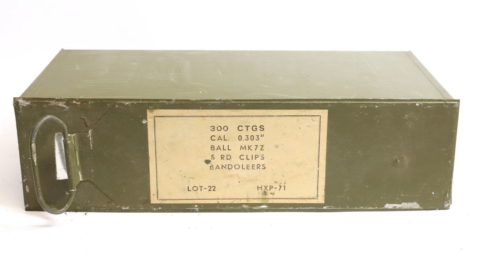 303 BRITISH AMMO CANISTER: 5 ROUND CLIPS, 300 CTGS. PLEASE READ CAREFULLY BEFORE BIDDING. ALL PAYMENTS MUST BE MADE BEFORE ITEMS CAN BE SHIPPED. BUYERS CAN PAY VIA LIVE AUCTIONEERS PAYMENT CENTER IF HAVING ITEMS SHIPPED OR WITH