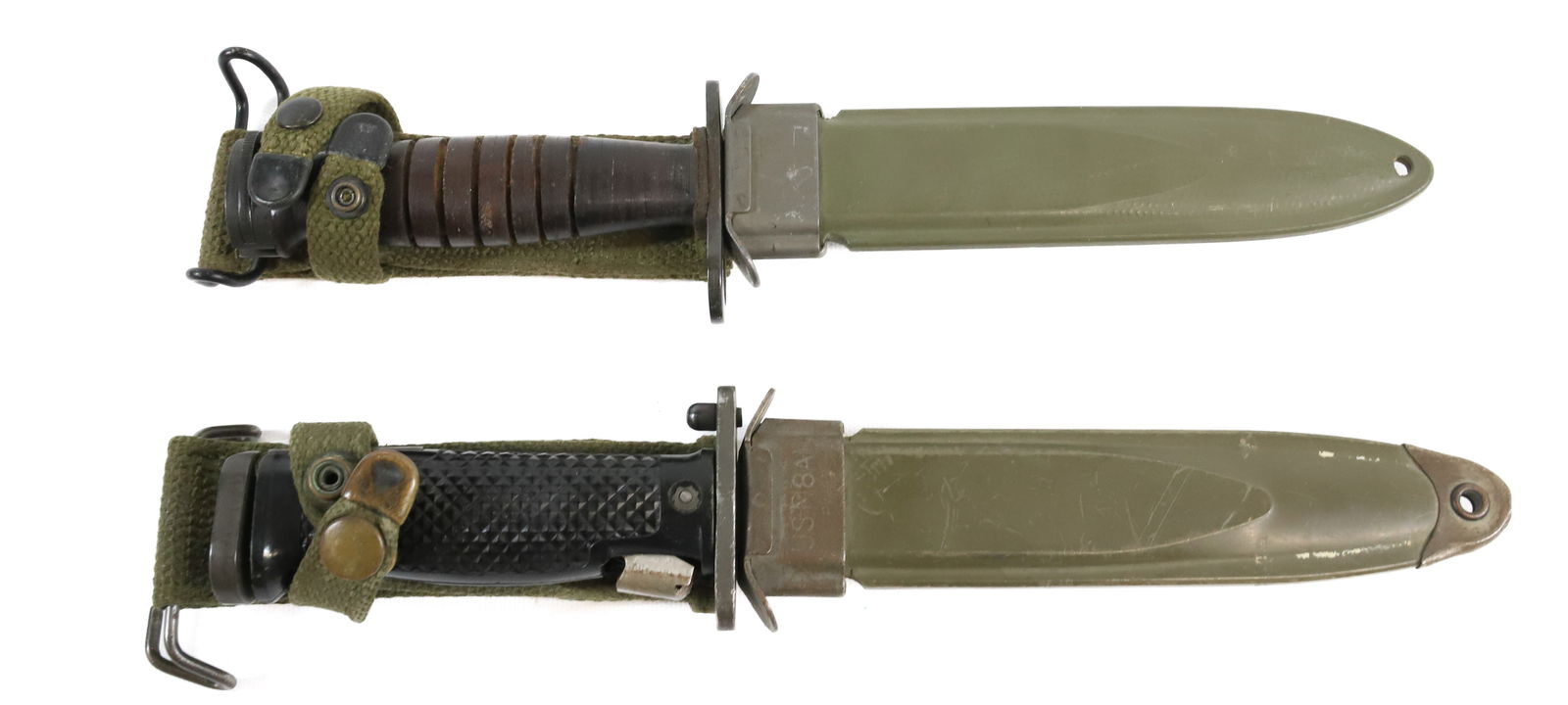 (2) U.S. M-8 BAYONETS: U.S. M8 A1 - WITH SCABBARDS