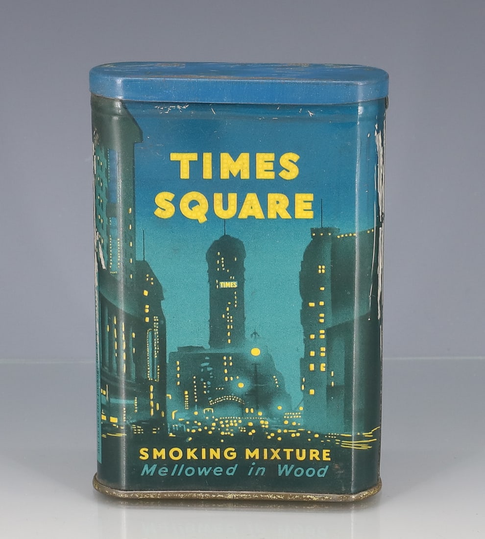TIN LITHO "TIMES SQUARE" POCKET TOBACCO TIN (1 of 6)
