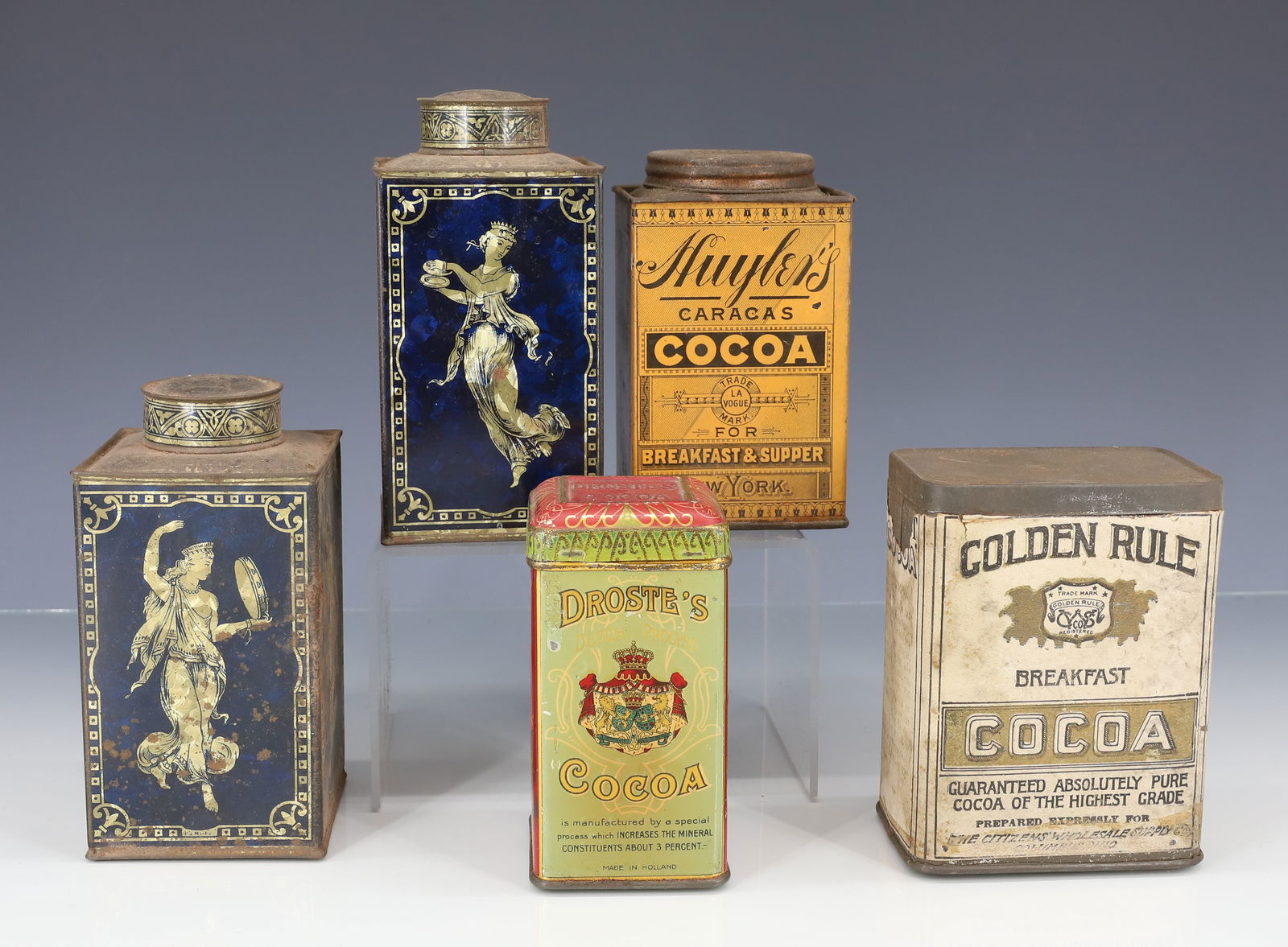 (5) TIN / PAPER LITHO COCOA TINS (1 of 6)