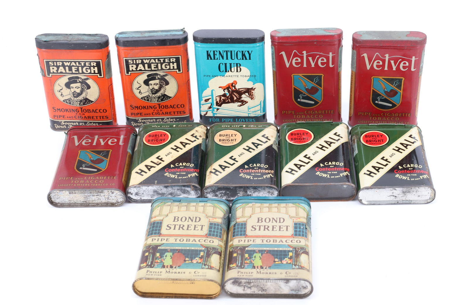 LOT OF TIN LITHO POCKET TOBACCO TINS (1 of 2)