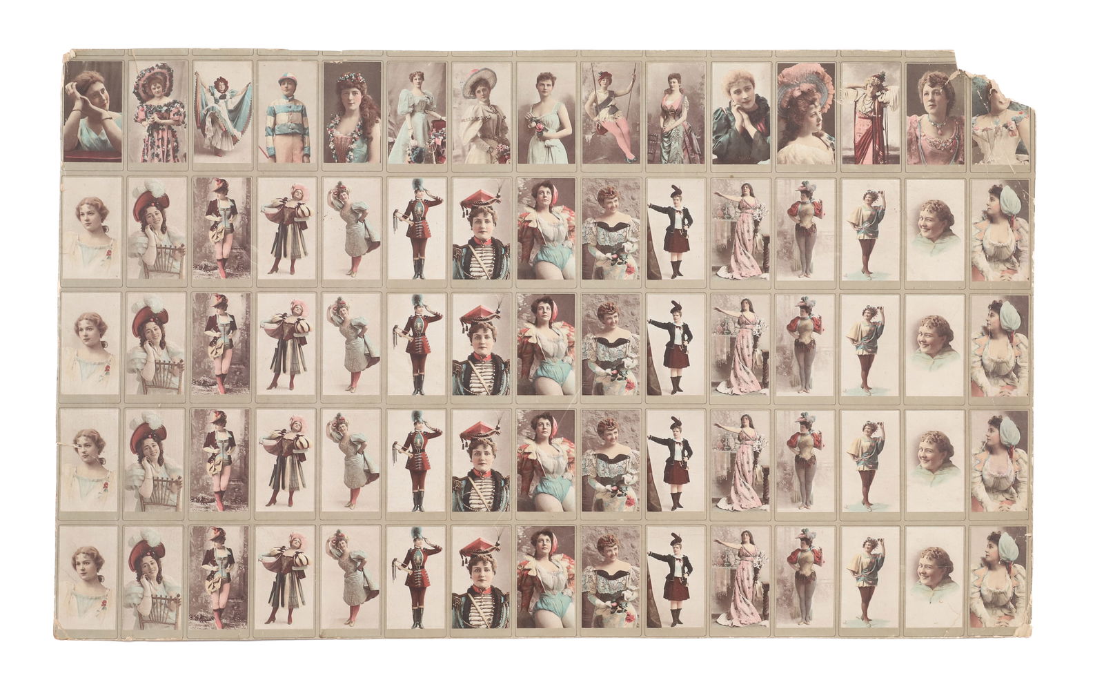 OLD GOLD TOBACCO SHEET OF CIGARETTE CARDS: UNCUT SHEET TO TOBACCO / CIGARETTE CARDS. 13 3/8" X 22 1/8". PLEASE READ CAREFULLY - TEMS MUST BE PAID FOR THROUGH LIVE AUCTIONEERS OR WITH CASH OR CHECK IN PERSON - Terms for Purchasing and Shipping