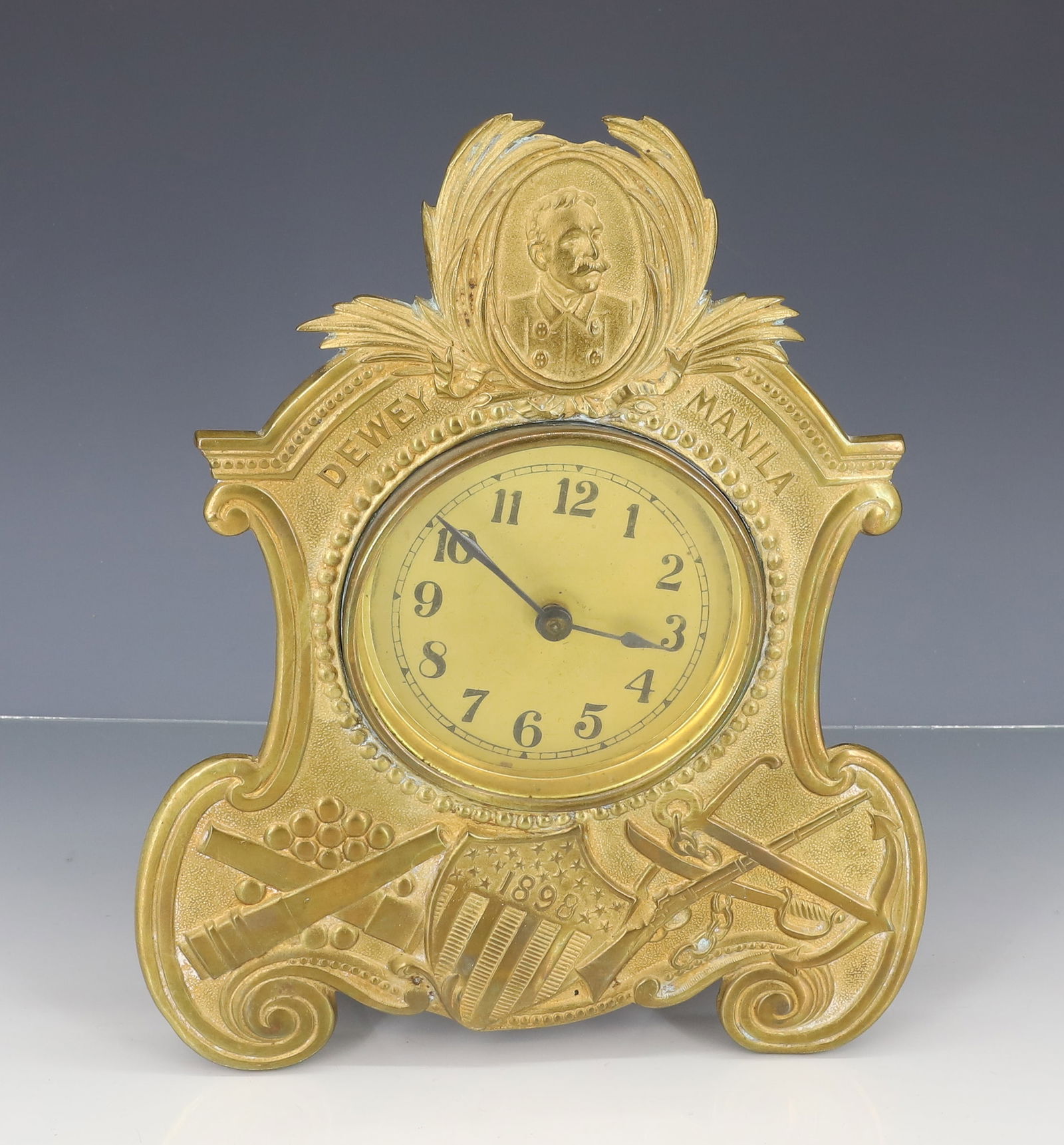 ADMIRAL DEWEY MANILA MANTLE CLOCK (1 of 4)