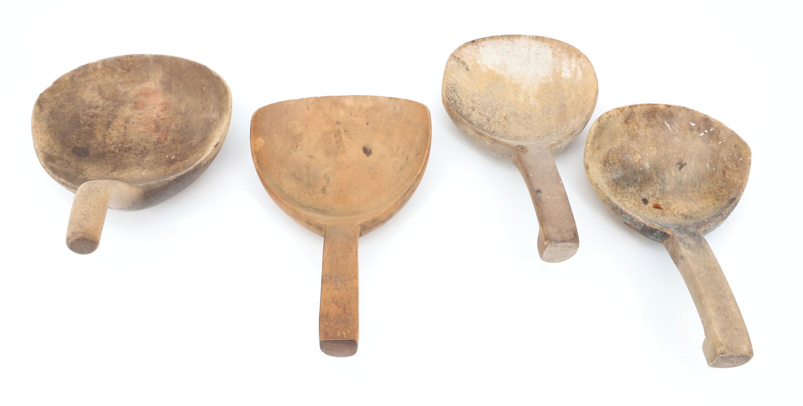 (4) WOODEN BUTTER PADDLES: VARIOUS SIZES AND SHAPES. LARGEST 9 3/4" L. PLEASE READ CAREFULLY - TEMS MUST BE PAID FOR THROUGH LIVE AUCTIONEERS OR WITH CASH OR CHECK IN PERSON - Terms for Purchasing and Shipping of Auction Items.