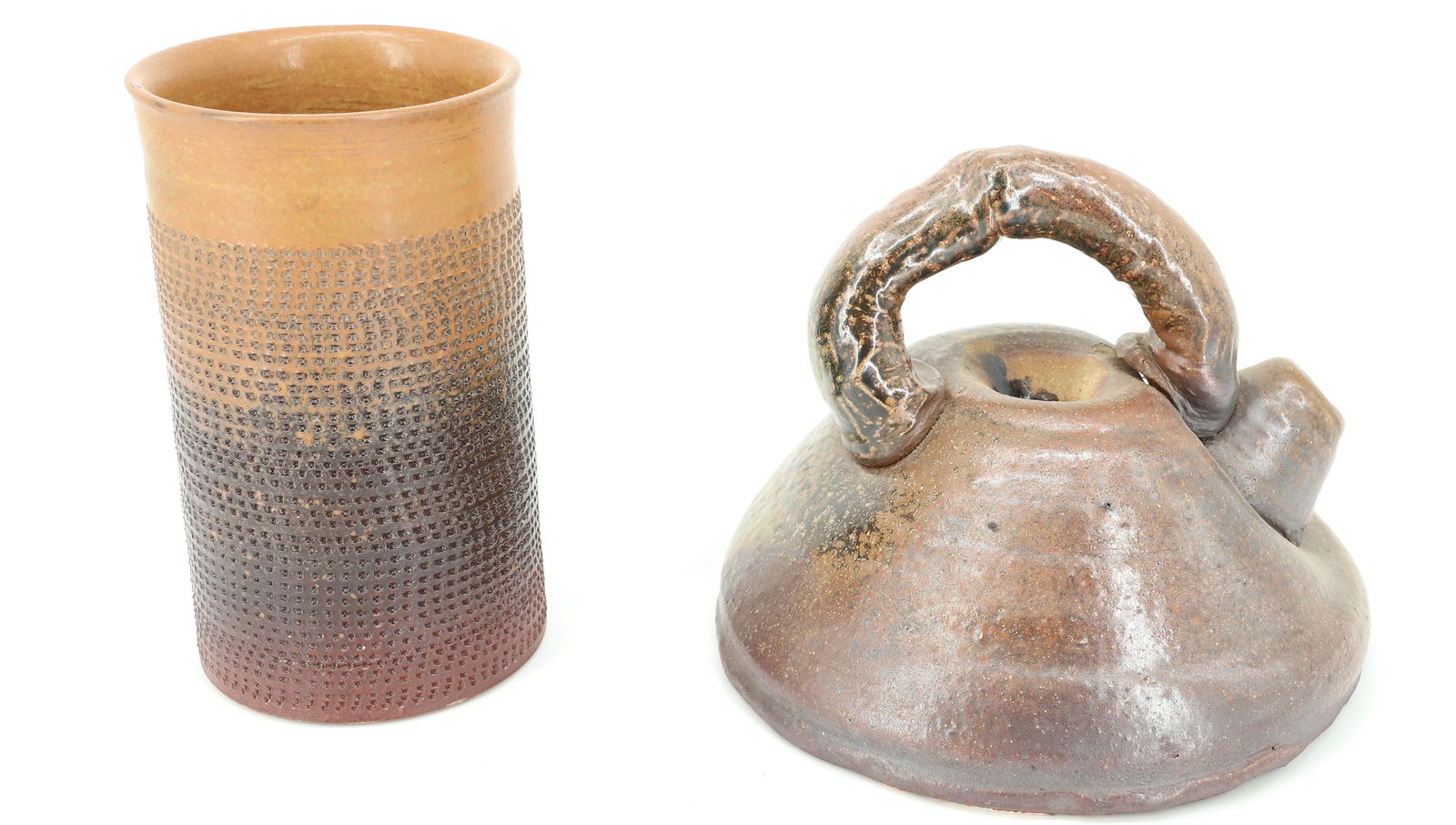 POTTERY TEAPOT AND VASE - 2