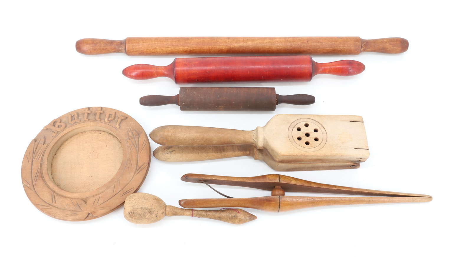 LOT OF ANTIQUE WOODENWARE (1 of 3)