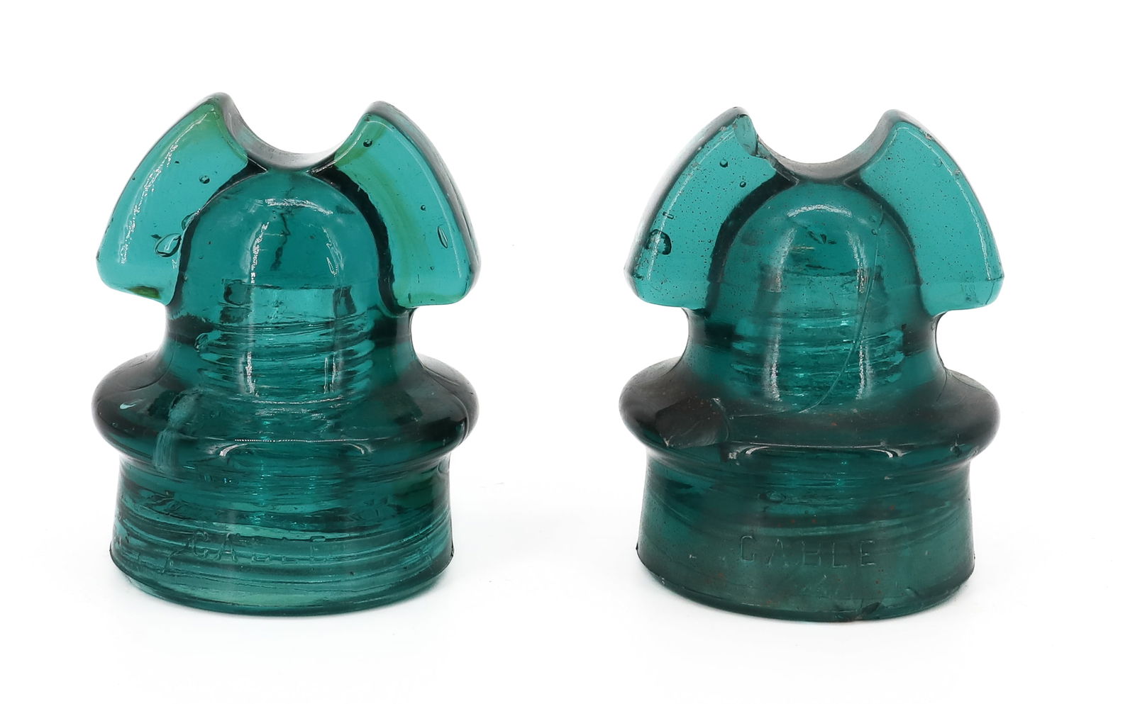 (2) GLASS "CABLE" INSULATORS (1 of 5)