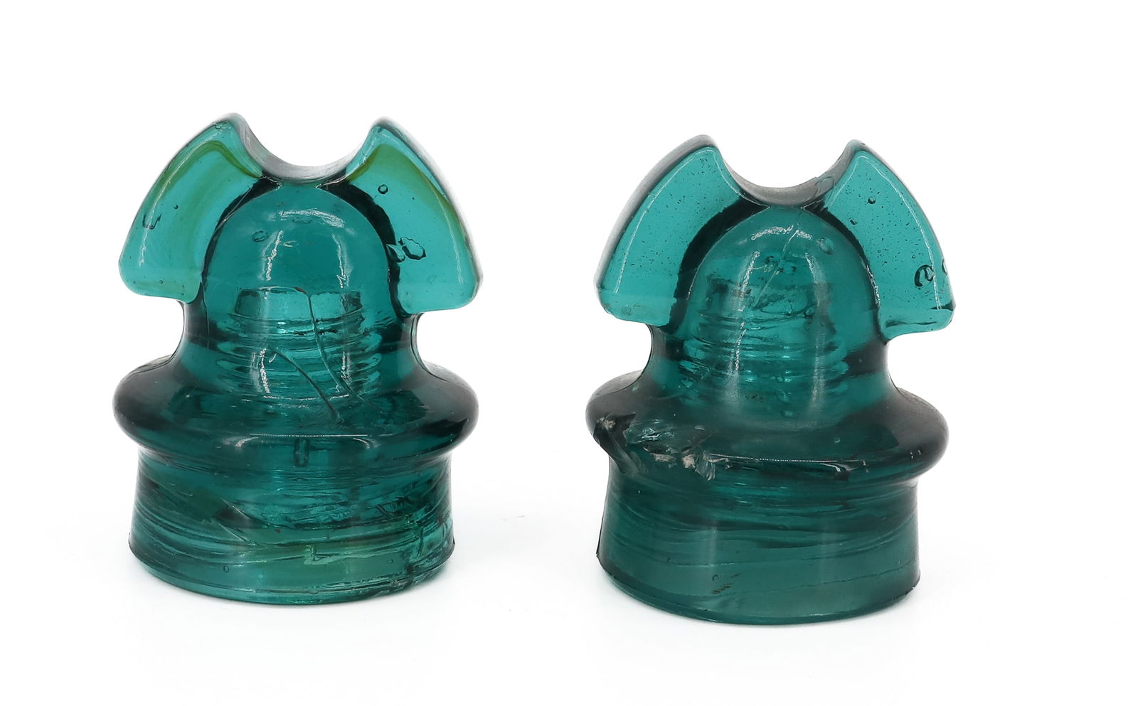 (2) GLASS "CABLE" INSULATORS - 2