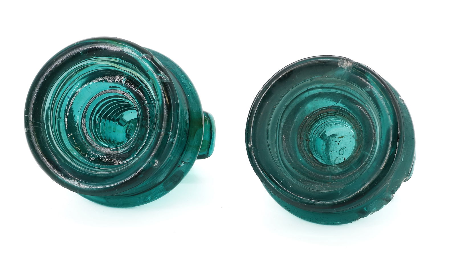 (2) GLASS "CABLE" INSULATORS - 5