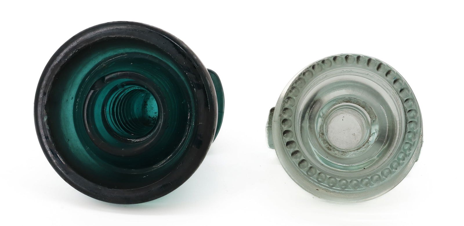 (2) GLASS CABLE INSULATORS - 3