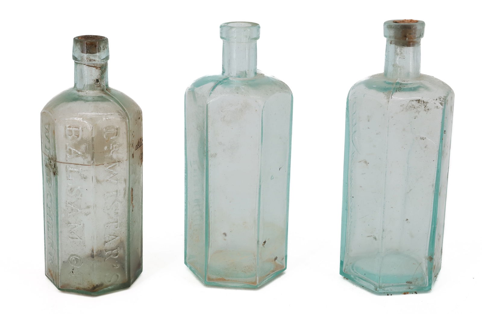 (3) OCTAGONAL BOTTLES - 2