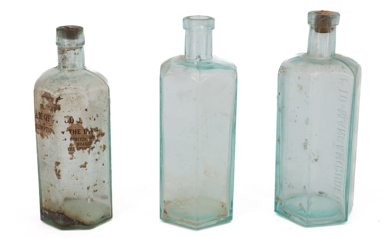 (3) OCTAGONAL BOTTLES - 3