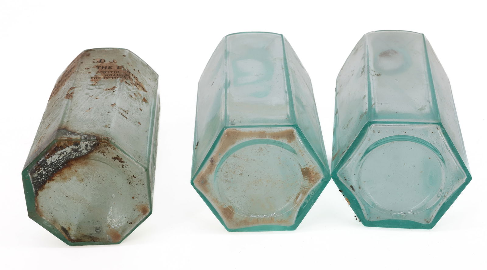 (3) OCTAGONAL BOTTLES - 4