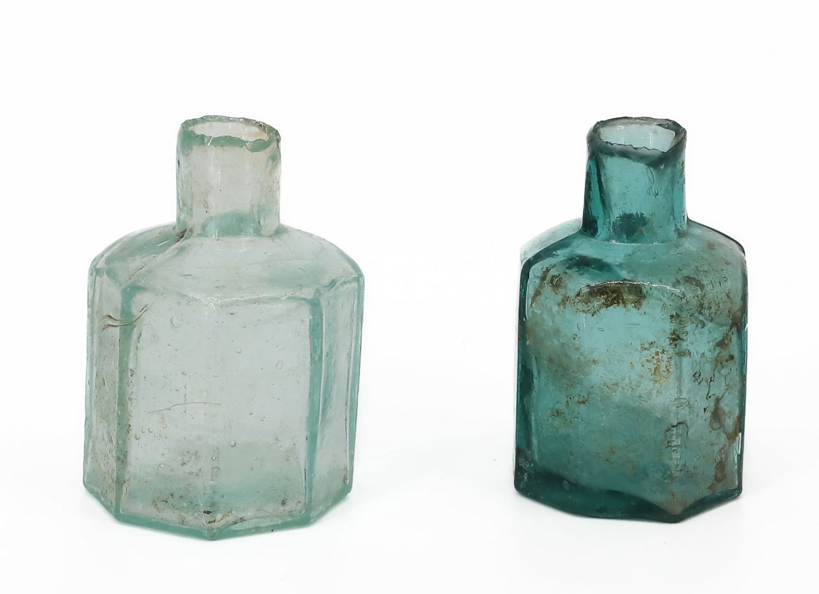(2) 19TH C. OCTAGONAL INKWELLS - 2