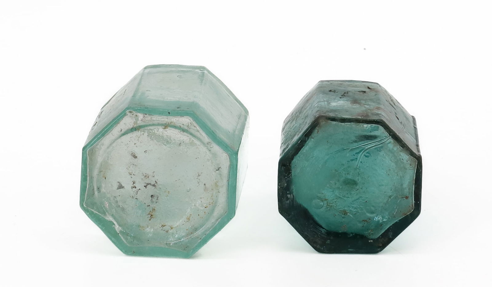 (2) 19TH C. OCTAGONAL INKWELLS - 3
