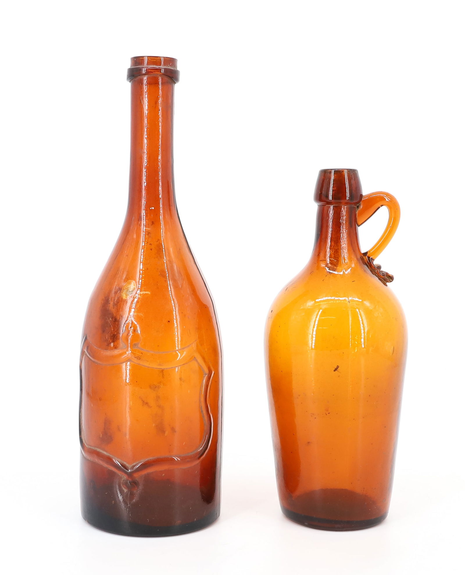 LOT OF (2) AMBER BOTTLES (1 of 8)