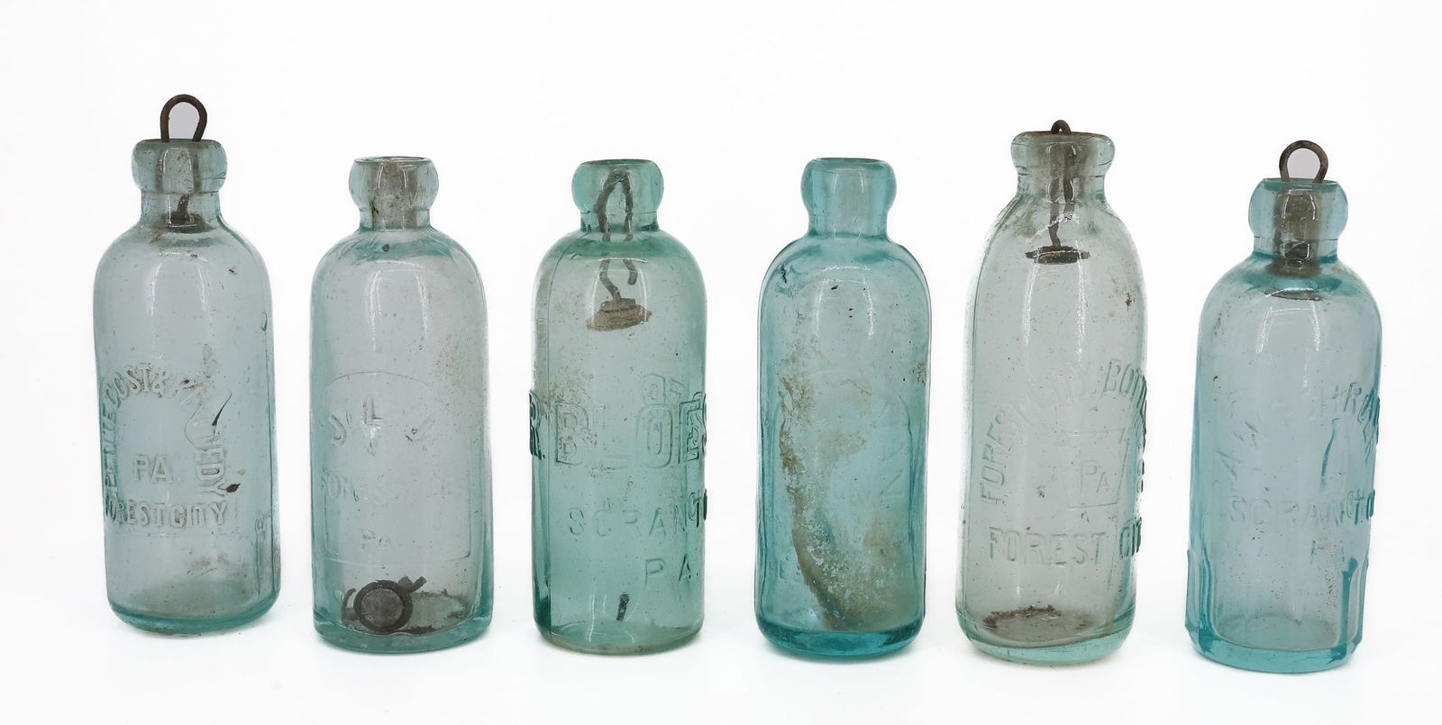 (6) PA HUTCHINSON SODA BOTTLES (1 of 6)
