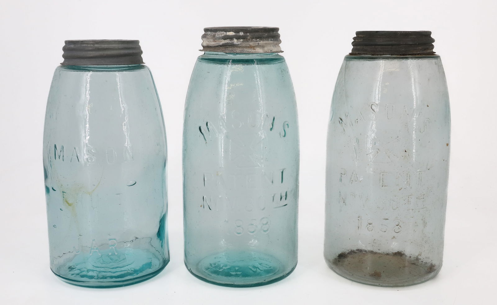 (3) LARGE MASON'S FRUIT JARS (1 of 6)