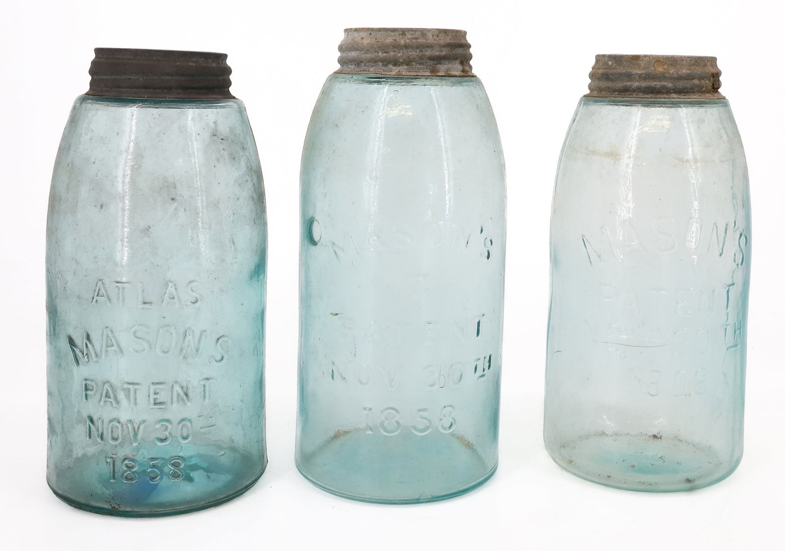 (3) LARGE MASON'S FRUIT JARS (1 of 7)