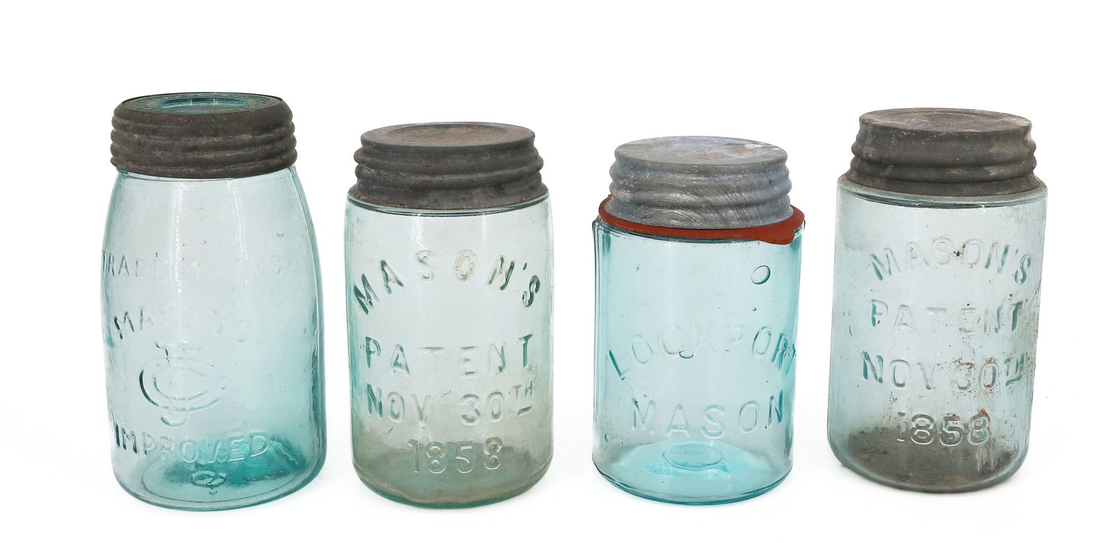 LOT OF MASON'S AND LOCKPORT FRUIT JARS (1 of 5)