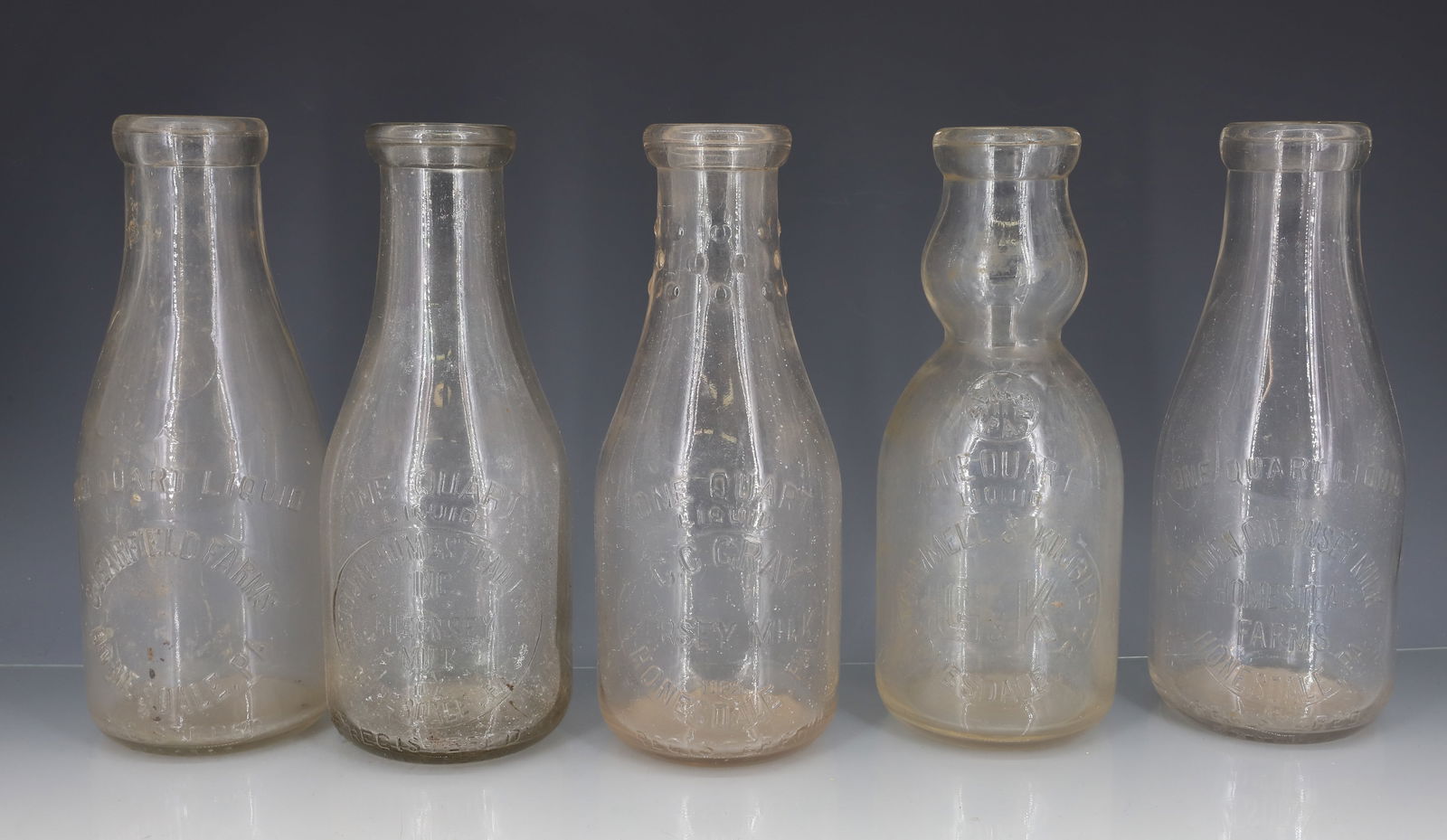 LOT OF (5) HONESDALE, PA MILK BOTTLES (1 of 5)