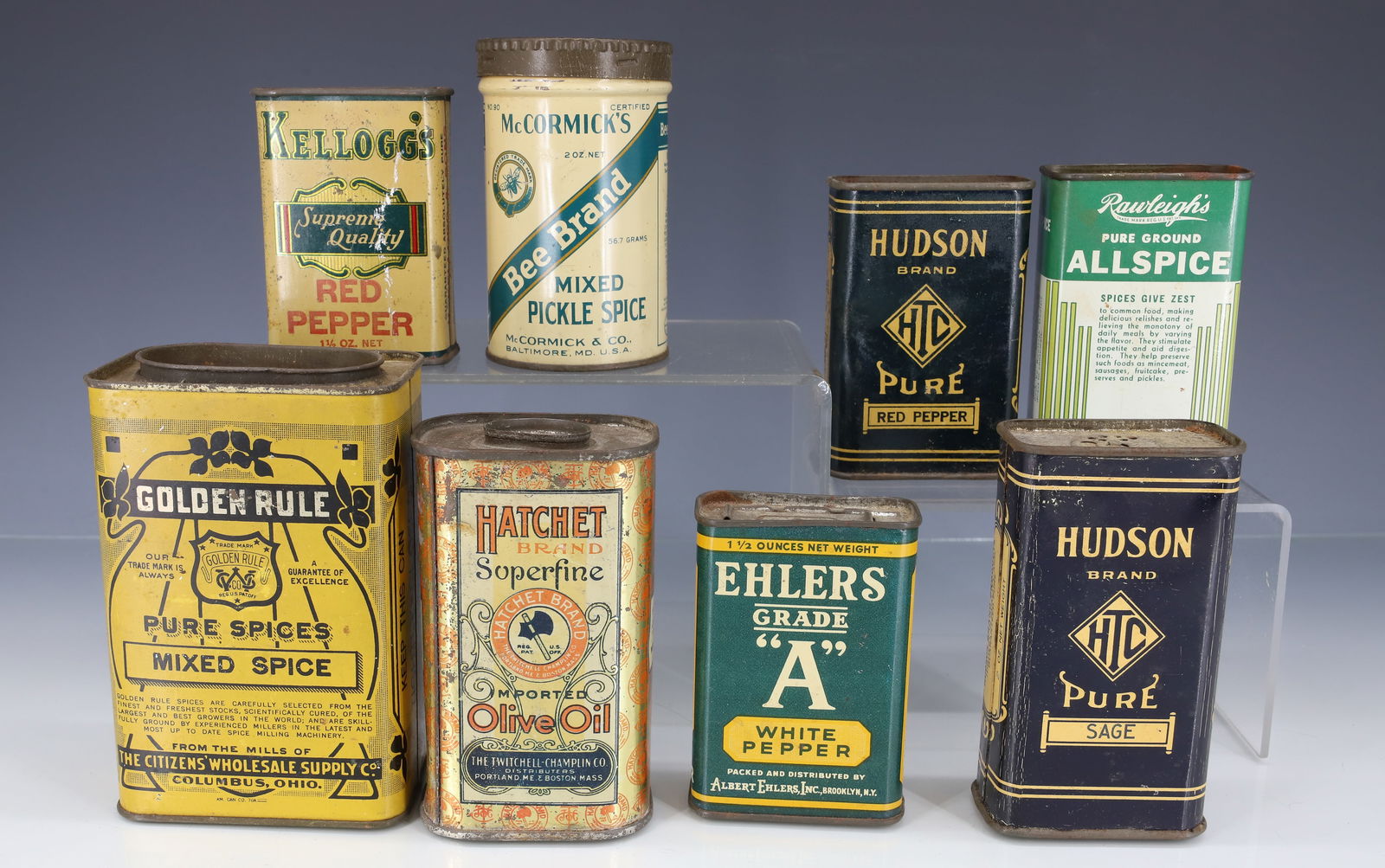 LOT OF VINTAGE SPICE TINS (1 of 6)