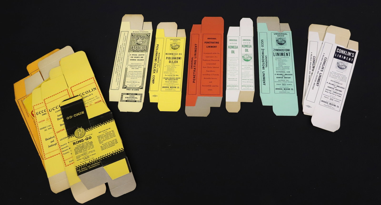 LOT OF UNUSED ADVERTISING BOXES: INCLUDING: HUMAN AND ANIMAL MEDICINES, LARGEST 13" L. (UNFOLDED). PLEASE READ CAREFULLY - ITEMS MUST BE PAID FOR THROUGH LIVE AUCTIONEERS OR WITH CASH OR CHECK IN PERSON - Terms for Purchasing and Shi