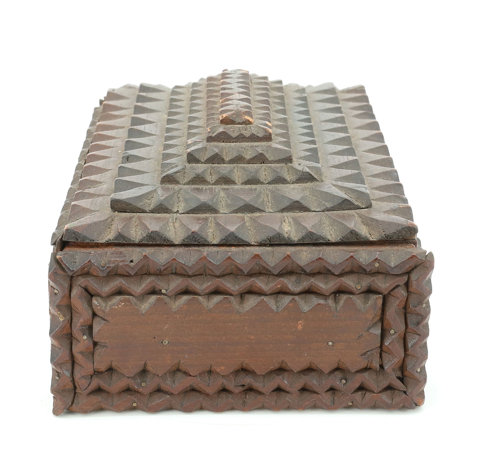 TRAMP ART "HANDKERCHIEF" BOX - 5