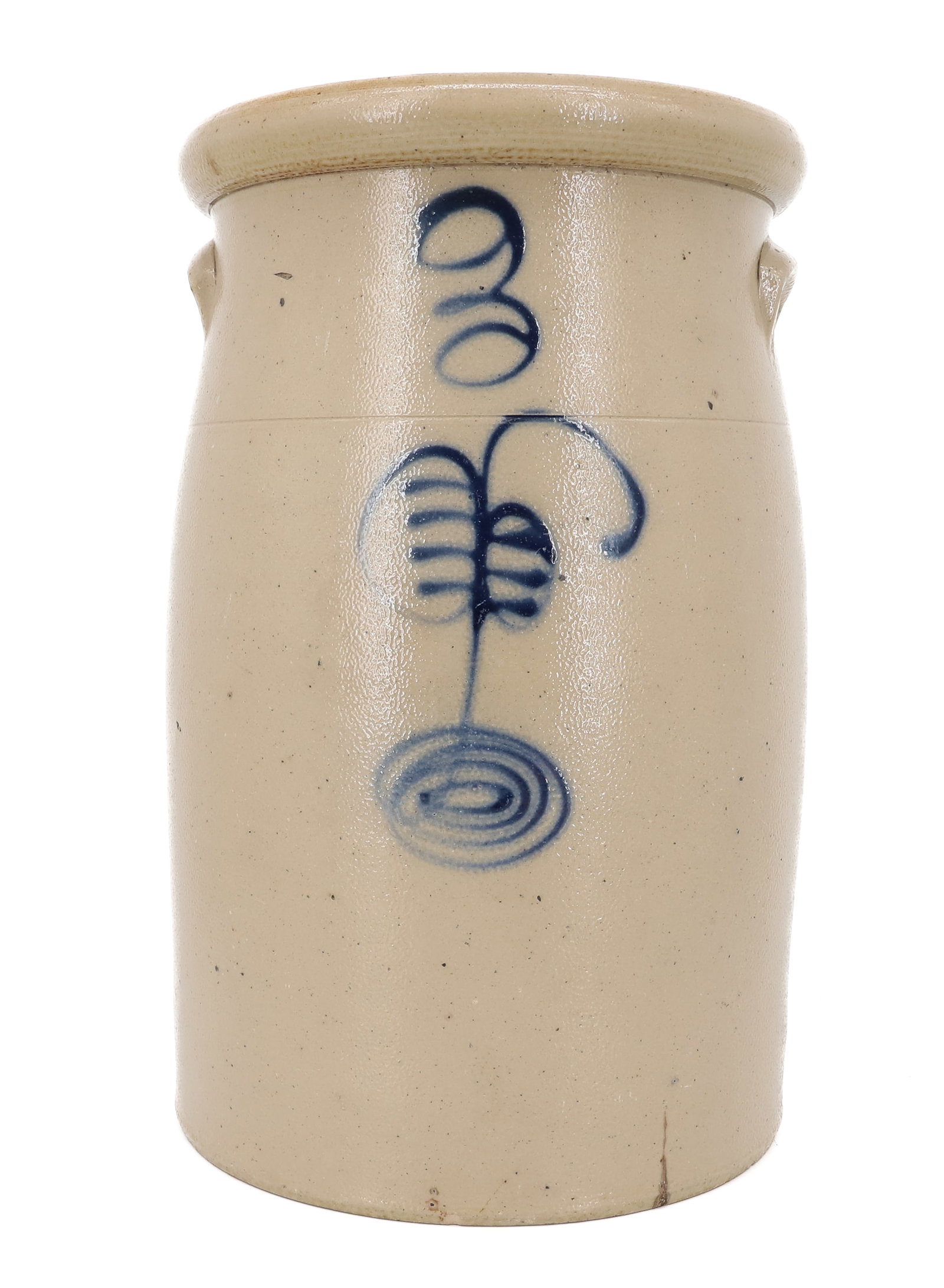 RED WING BLUE DECORATED CROCK: 3 GALLON WITH "RIBCAGE" DESIGN. 14 1/2" H. PLEASE READ CAREFULLY - ITEMS MUST BE PAID FOR THROUGH LIVE AUCTIONEERS OR WITH CASH OR CHECK IN PERSON - Terms for Purchasing and Shipping of Auction Items.