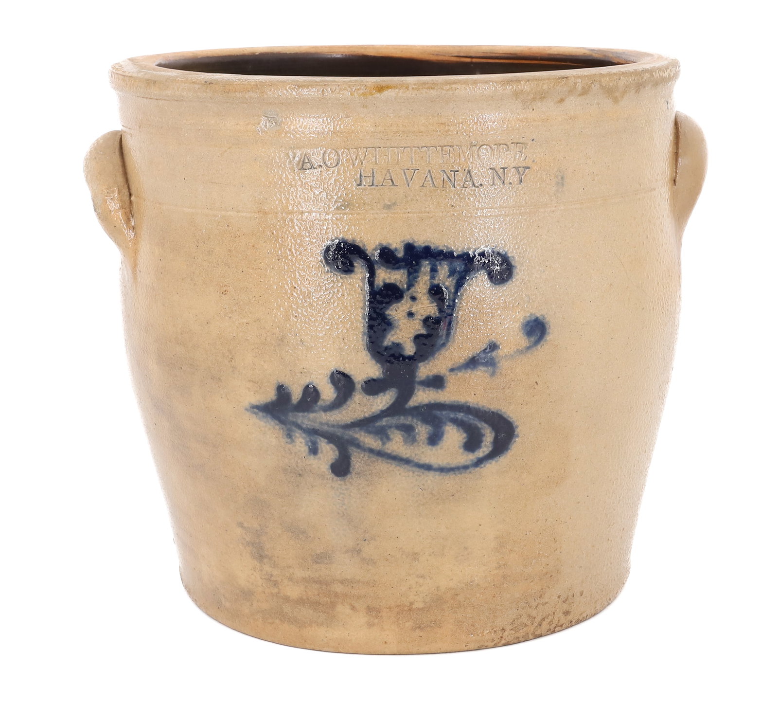 HAVANA, NY DECORATED STONEWARE CROCK (1 of 7)