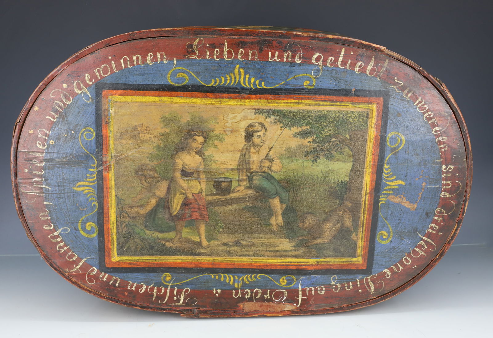 PAINTED GERMAN BRIDE'S BOX - 2